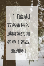 「篮球」五名粤将入选男篮集训名单！备战亚洲杯
