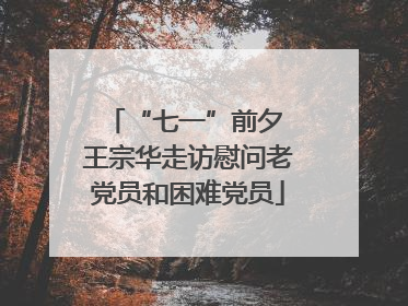 “七一”前夕 王宗华走访慰问老党员和困难党员
