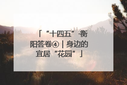 “十四五”·衡阳答卷④｜身边的宜居“花园”