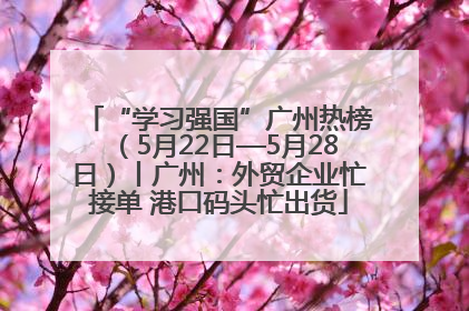 “学习强国”广州热榜（5月22日—5月28日）丨广州：外贸企业忙接单 港口码头忙出货