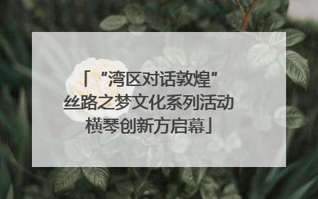 “湾区对话敦煌” 丝路之梦文化系列活动横琴创新方启幕