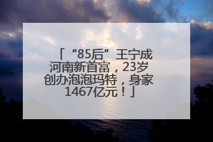 “85后”王宁成河南新首富，23岁创办泡泡玛特，身家1467亿元！