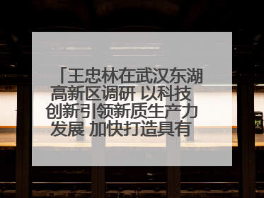 王忠林在武汉东湖高新区调研 以科技创新引领新质生产力发展 加快打造具有全国影响力的科技创新高地