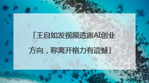 王自如发视频透露AI创业方向，称离开格力有遗憾