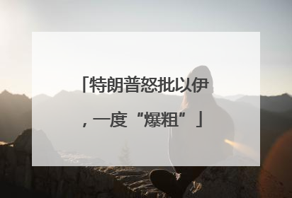 特朗普怒批以伊，一度“爆粗”