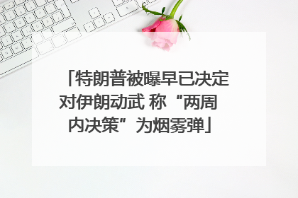 特朗普被曝早已决定对伊朗动武 称“两周内决策”为烟雾弹
