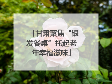 甘肃聚焦“银发餐桌”托起老年幸福滋味