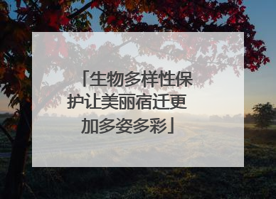 生物多样性保护让美丽宿迁更加多姿多彩