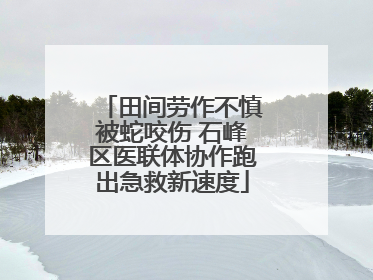 田间劳作不慎被蛇咬伤 石峰区医联体协作跑出急救新速度