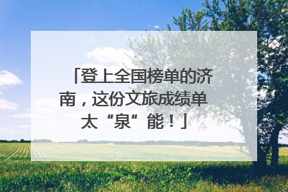 登上全国榜单的济南，这份文旅成绩单太“泉”能！
