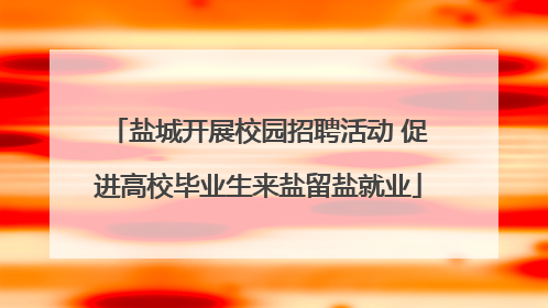 盐城开展校园招聘活动 促进高校毕业生来盐留盐就业