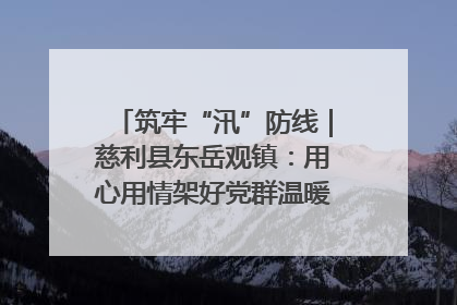 筑牢“汛”防线｜慈利县东岳观镇：用心用情架好党群温暖悠长的“连心桥”