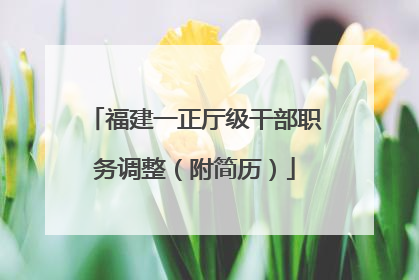 福建一正厅级干部职务调整（附简历）