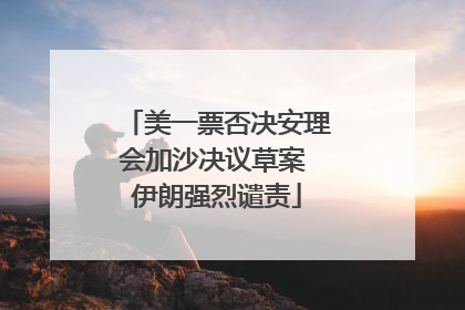 美一票否决安理会加沙决议草案 伊朗强烈谴责