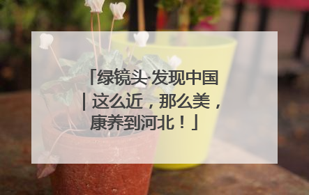 绿镜头·发现中国｜这么近，那么美，康养到河北！