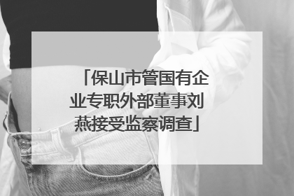 保山市管国有企业专职外部董事刘燕接受监察调查