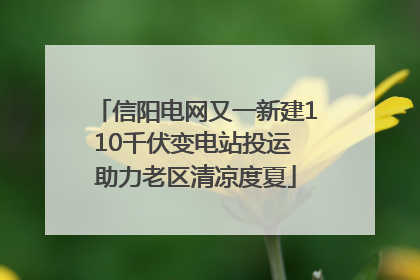 信阳电网又一新建110千伏变电站投运 助力老区清凉度夏