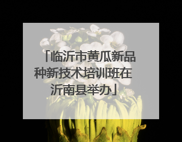 临沂市黄瓜新品种新技术培训班在沂南县举办