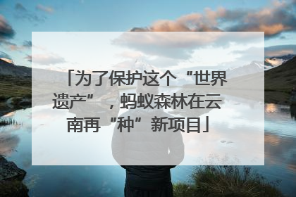 为了保护这个“世界遗产”，蚂蚁森林在云南再“种”新项目