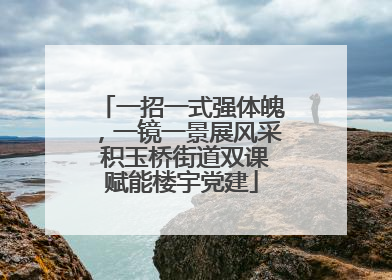 一招一式强体魄，一镜一景展风采 积玉桥街道双课赋能楼宇党建
