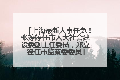 上海最新人事任免！张婷婷任市人大社会建设委副主任委员，郑立锋任市监察委委员