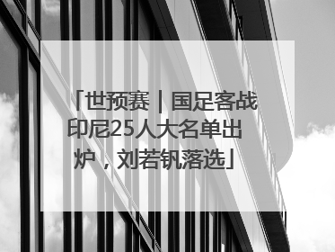 世预赛｜国足客战印尼25人大名单出炉，刘若钒落选