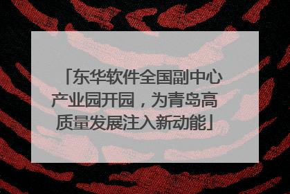 东华软件全国副中心产业园开园，为青岛高质量发展注入新动能