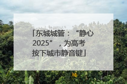 东城城管：“静心2025”，为高考按下城市静音键
