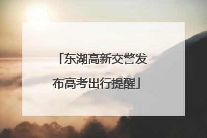 东湖高新交警发布高考出行提醒