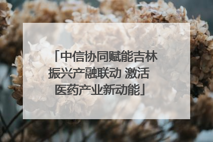 中信协同赋能吉林振兴产融联动 激活医药产业新动能