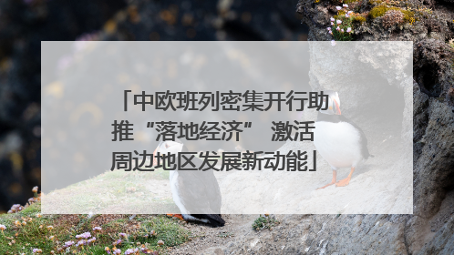 中欧班列密集开行助推“落地经济” 激活周边地区发展新动能
