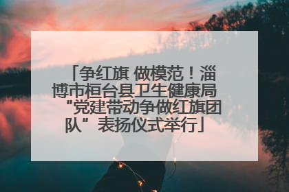 争红旗 做模范！淄博市桓台县卫生健康局“党建带动争做红旗团队”表扬仪式举行