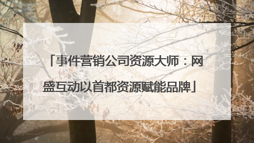 事件营销公司资源大师：网盛互动以首都资源赋能品牌