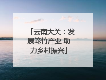 云南大关：发展筇竹产业 助力乡村振兴