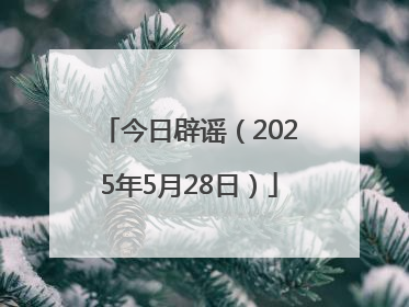 今日辟谣（2025年5月28日）