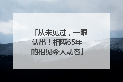从未见过，一眼认出！相隔65年的相见令人动容