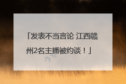 发表不当言论 江西赣州2名主播被约谈！