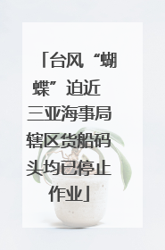 台风“蝴蝶”迫近 三亚海事局辖区货船码头均已停止作业