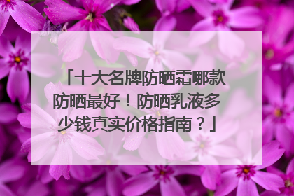十大名牌防晒霜哪款防晒最好！防晒乳液多少钱真实价格指南？