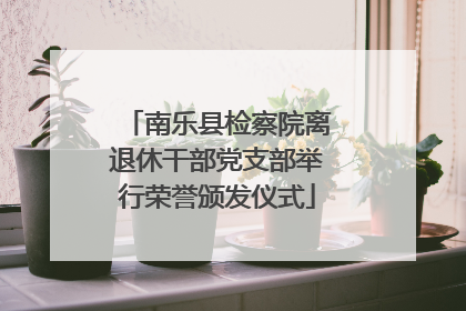 南乐县检察院离退休干部党支部举行荣誉颁发仪式