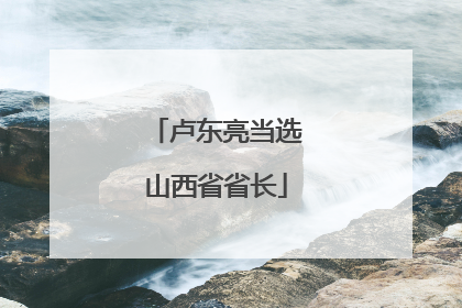 卢东亮当选山西省省长