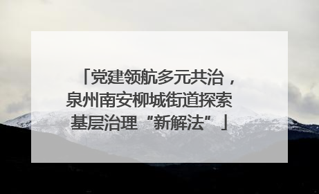 党建领航多元共治，泉州南安柳城街道探索基层治理“新解法”