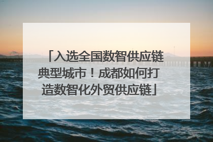 入选全国数智供应链典型城市！成都如何打造数智化外贸供应链
