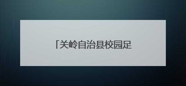 关岭自治县校园足球赛火热进行中