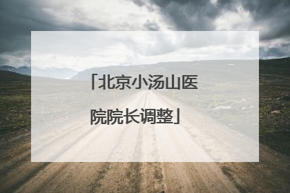 北京小汤山医院院长调整