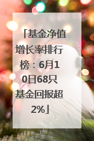 基金净值增长率排行榜：6月10日68只基金回报超2%