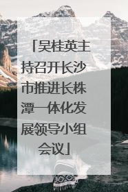 吴桂英主持召开长沙市推进长株潭一体化发展领导小组会议