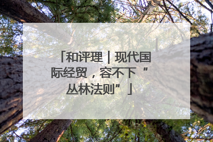和评理｜现代国际经贸，容不下“丛林法则”