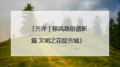 善评｜移风易俗谱新篇 文明之花绽善城