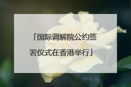 国际调解院公约签署仪式在香港举行